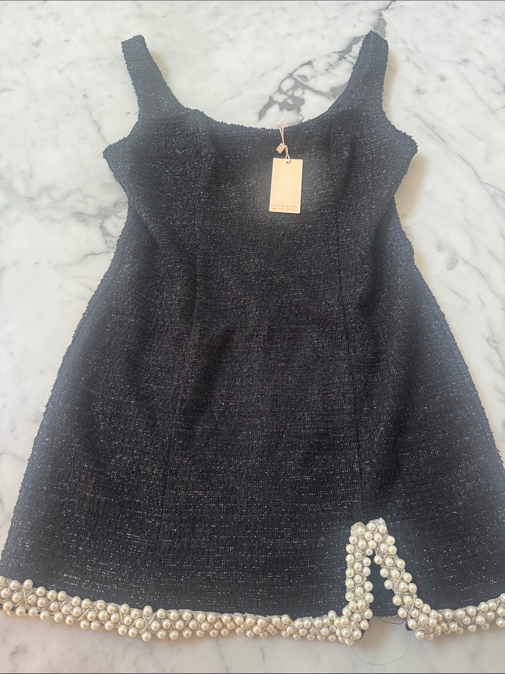 Hutch Tweed Pearl Trimmed Mini Dress